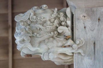 蘭島神社の阿吽の唐獅子